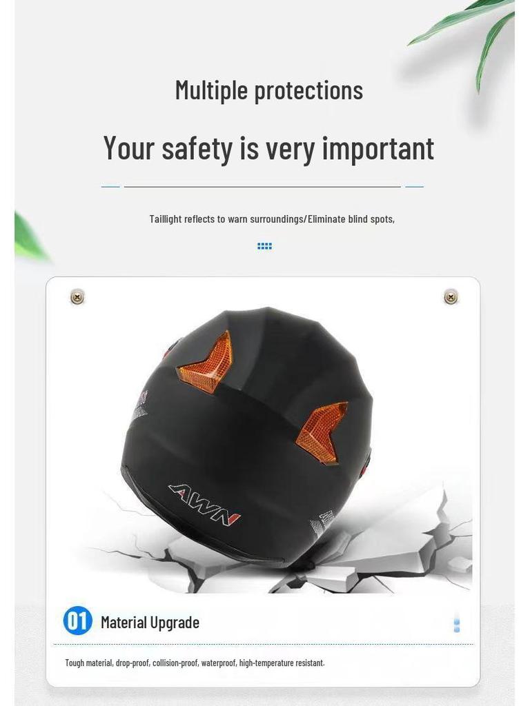 3C Certified Dual-Lens Motorcycle & Electric Vehicle Helmet for All Seasons