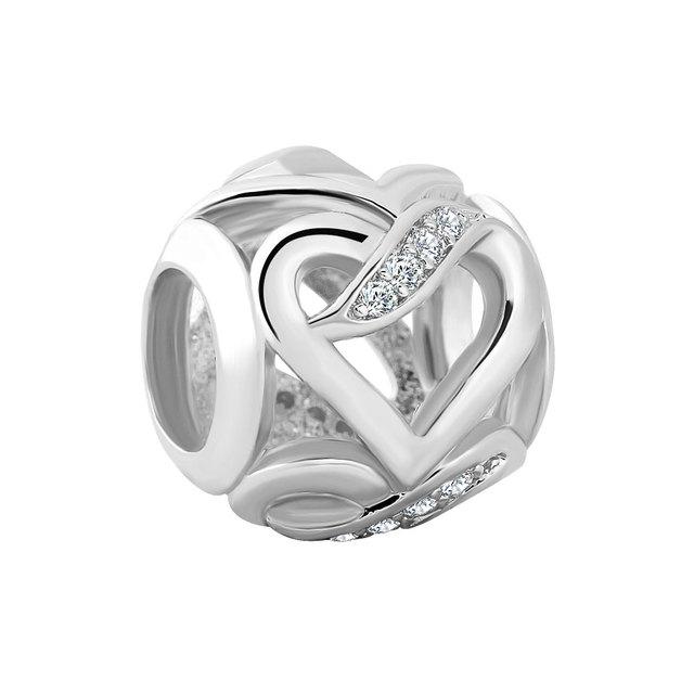 Европа Стерлингового Серебра 925 Новые Сверкающие Круглые Ажурные Подвески Бусины Подходит Оригинальные Модные Браслеты Для Ювелирных Изделий Ожерелье Подвеска