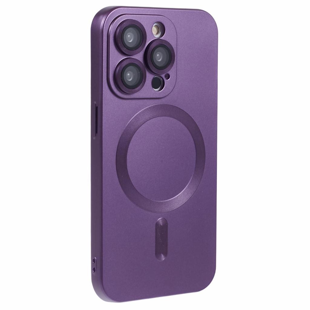 For iPhone 15 Pro TPU Cover Compatible with MagSafe Rubberized Phone Case with Lens Film