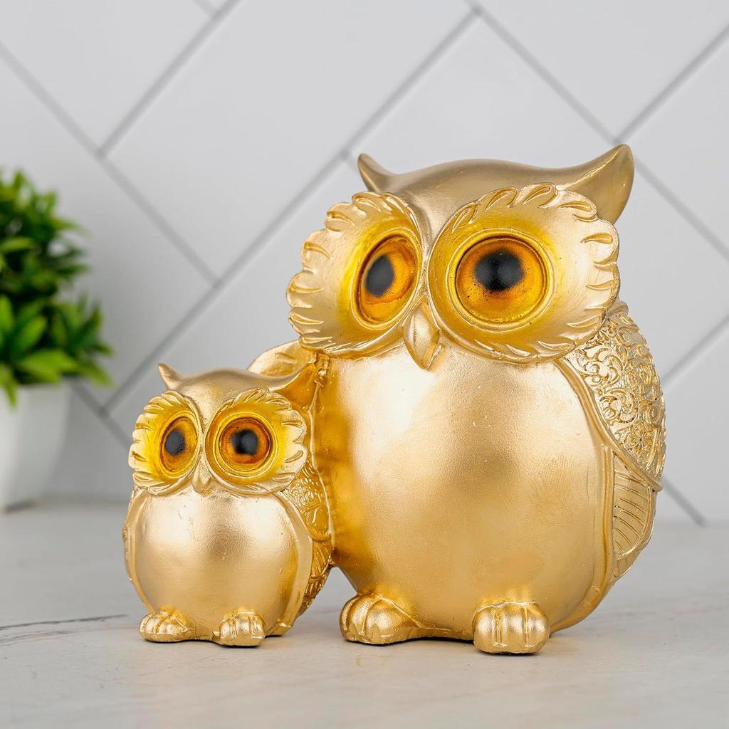 Owl Statue for Good Luck Showpiece Home Decor Items for Living Room and Gifts