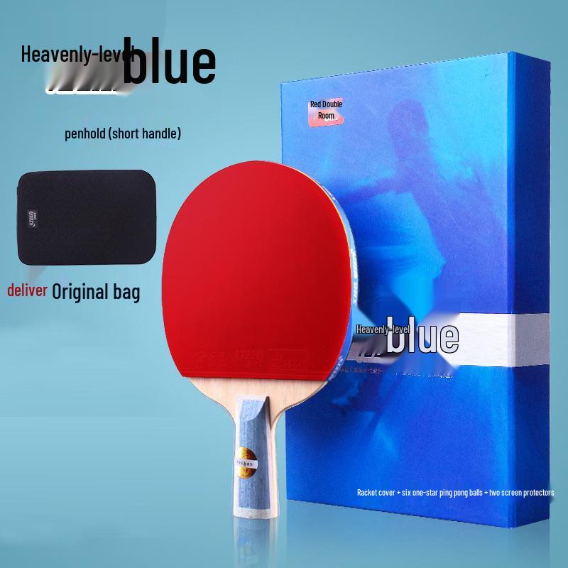 Настольная ракетка Double Happiness Tian Ji Blue - Long Jin Grand Slam, Профессиональный уровень, Хватка "shakehand"/ "penhold", Король Безумной Скорости