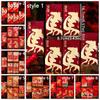 6pcs Cartoon Chinese New Year Red Envelope 2026 Horse Year Red Pocket Money Bag  Marriage Ceremony