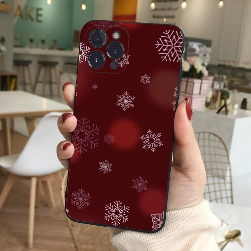 Merry Christmas Snowflake Phone Case Silicone Soft for iphone 16 15 14 13 12 11 Pro Mini XS MAX Plus X Cover