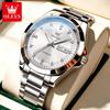 OLEVS New Men's Watches Original Steel Strap Auto Date Week Waterproof Hand Clock Simplicity Luxury Business Man Wristwatch 7136
