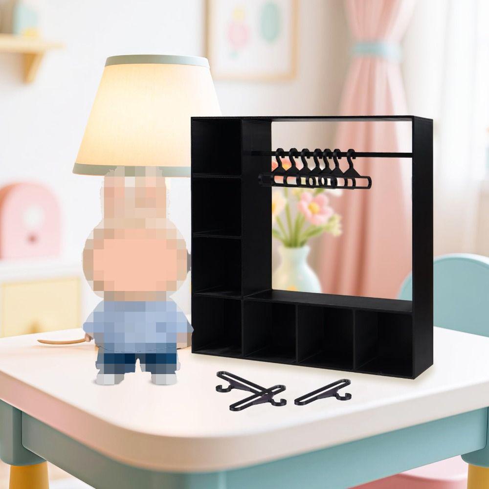 Large Capacity Doll Clothes Closet with 10 Hangers Doll Accessories Display Box  for Doll Clothes