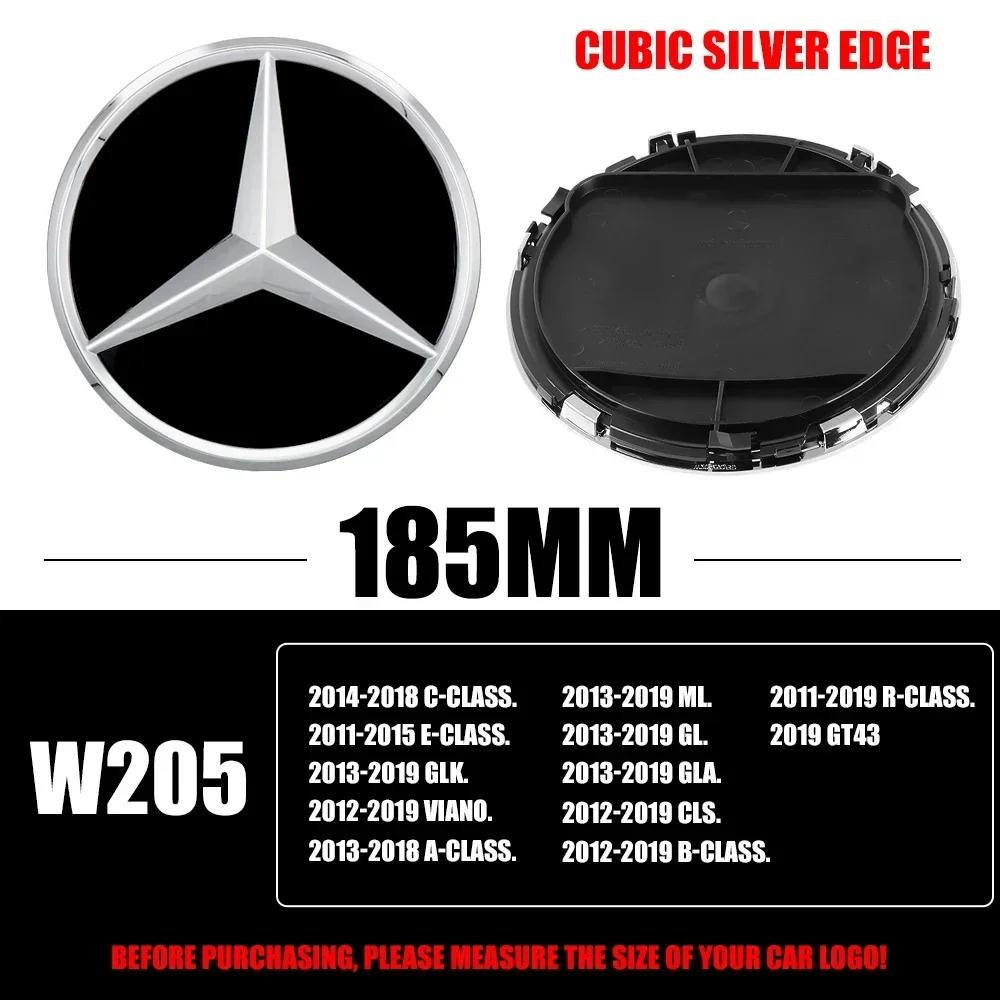 FFYE5 3D 185MM 205MM Front Grille Star Logo Emblem Badge Auto Accessories for Mercedes-Benz Amg C/B/E Class W206 W253 W213 GLC GLE