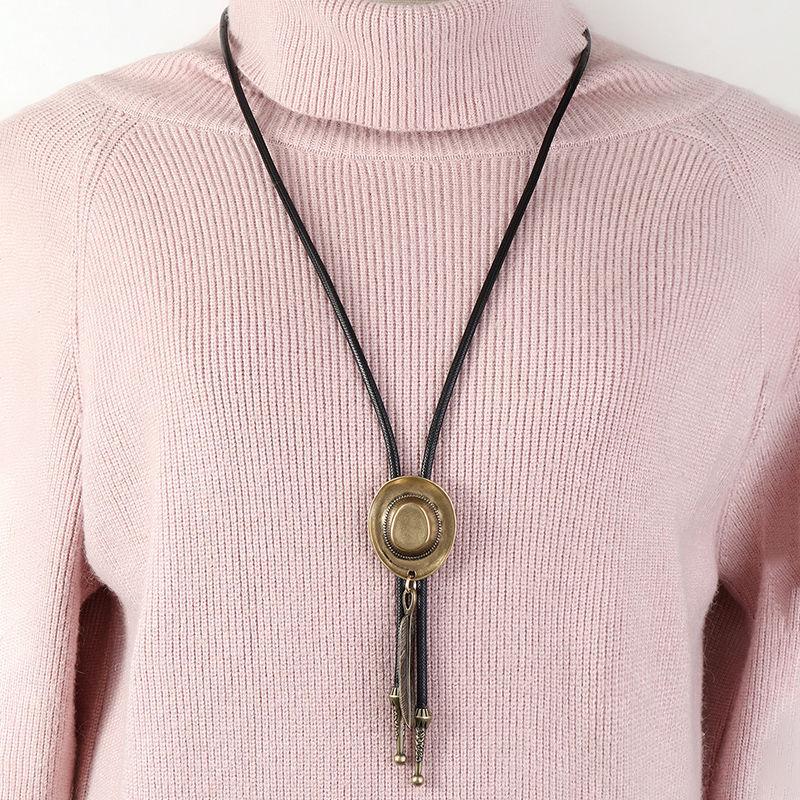 Бирюзовая ковбойская галстук-боло восковая веревка ожерелье для мужчин и женщин