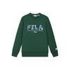 Fila X V&A Collaboration Morgan Series Floral Bird Pattern Crewneck Pullover American Casual Knit Sweatshirt Men Sweatshirt F11M418201F-DG