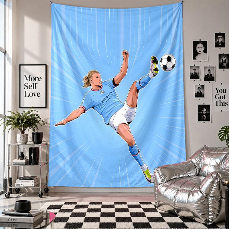 Wall TapestryErling Haaland Art Hanging Cloth Decorative Background Cover for Room Decoration