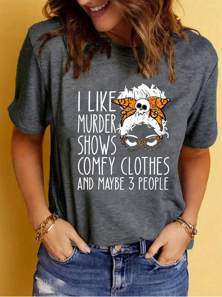 Женская футболка с короткими рукавами Ilke Murder Pattern Printed для повседневной летней моды