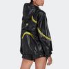 Adidas X Stella McCartney Logo Print Hooded Zip Jacket Women Jackets Black Yellow HI6053