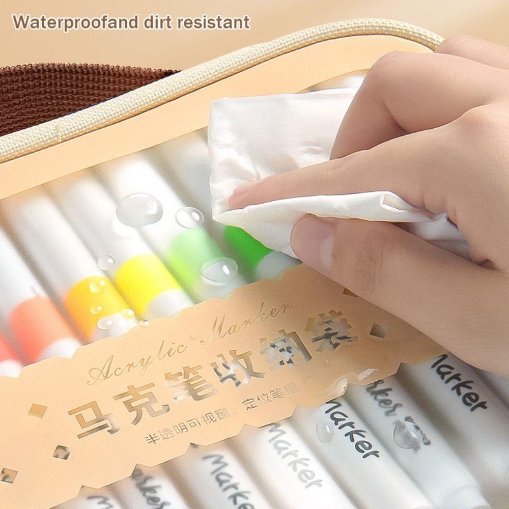 Zipper Closure Marker Pen Storage Bag Watercolor Pen Storage Bag  Art Supplies Storage