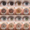 Модные цветные контактные линзы, черные большие контактные линзы для глаз, коричневые линзы, коричневые модные линзы, 1 пара контактных линз цвета кремового цвета