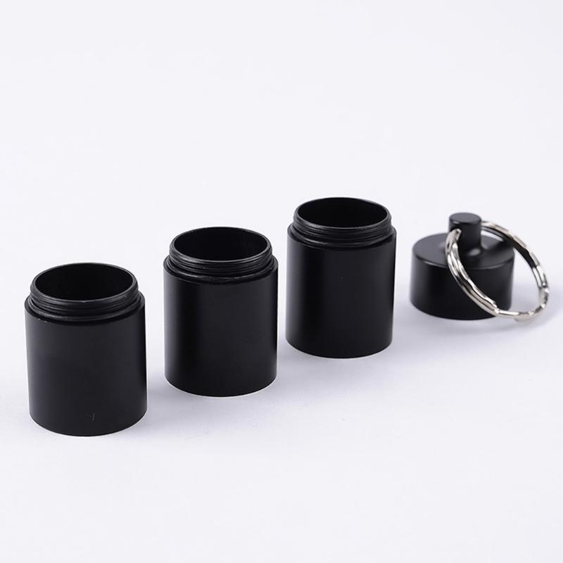 Aluminum Alloys Pills Box Waterproofs Medicine Box Case Keychains Holder Container Bottles 3 Grids Small Medicine Bottles
