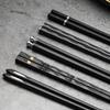 5 Pairs Black Japanese Chinese Chopsticks Eating Food Sushi Sticks Reusable Alloy Korean Chopsticks Set Healthy Kitchen Tableware