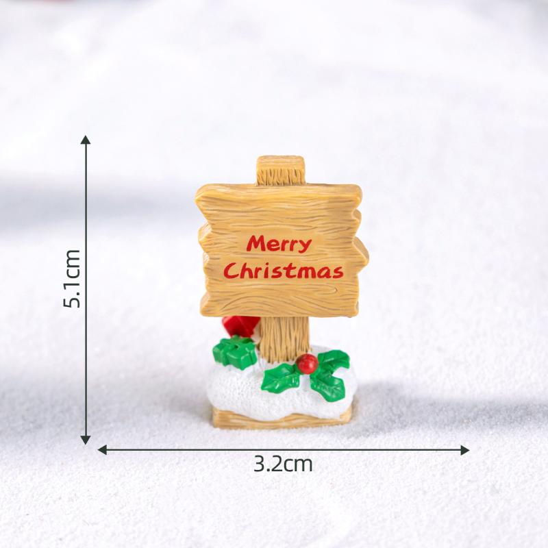 Simulation Micro Landscape Christmas Decorations Resin Road Sign Diy Fairy Garden Ornament Dollhouse Crafts Miniature Decoration