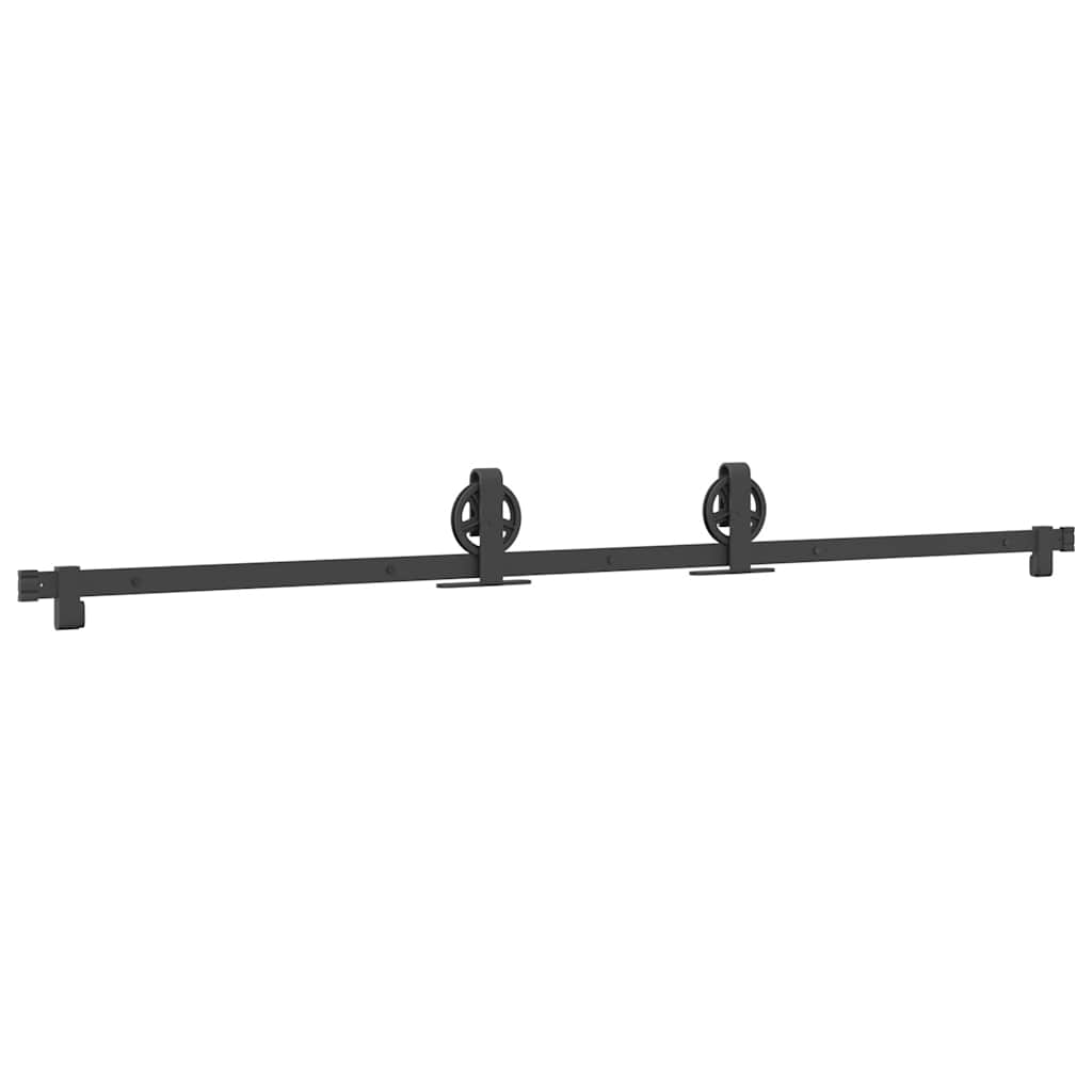 Vidaxl System Do Montażu Drzwi Przesuwnych, 200 Cm, Stal, Czarny