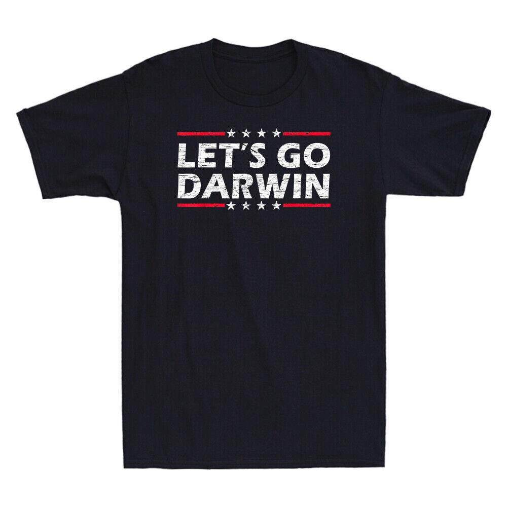 Lets Go Darwin Shirt Funny Sarcastic Let's Go Darwin Vintage Men's T-Shirt Black Unisex T-Shirt