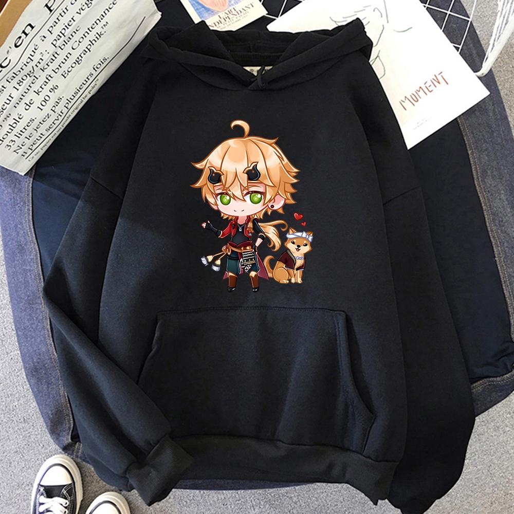 Hot Kawaii Oversized Genshin Impact Hoodie Game Printed Thoma Sweatshirts Horror Sudaderas Mujer Gothic Hip Hop Wo Unisex Streetwear