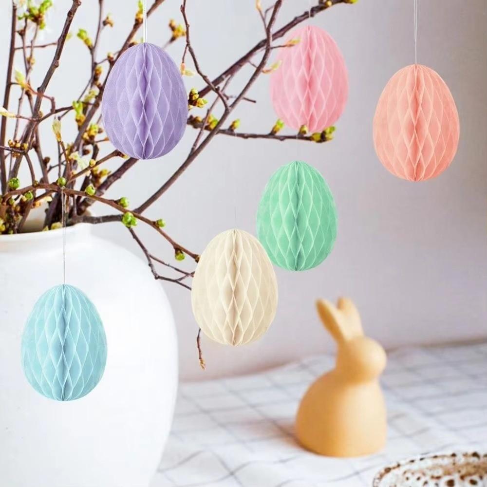 4Inch 10cm Easter Egg Paper Ornaments Egg Paper Honeycomb Easter Egg Ball Ornament Party Decor