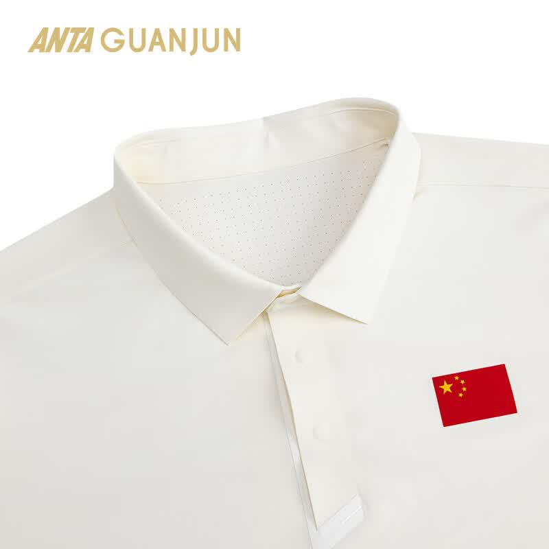Anta Men's National Flag Business Sun Protection Polo T-Shirt