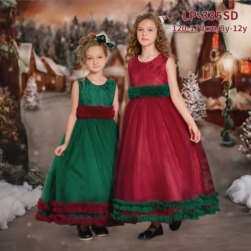 Girls Party Dress Kids Tulle Gown Christmas Piano Performance Formal Occasion
