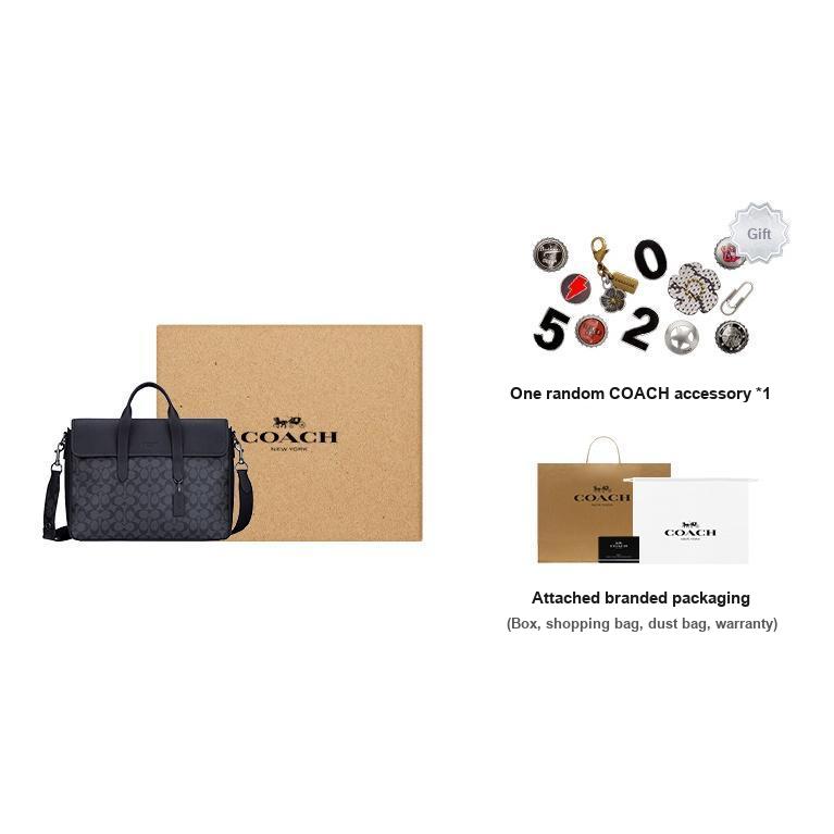 New COACH Sullivan Cow Leather Briefcase Handbag Shoulder Bag Crossbody Bag Large Size Men's Black C9873-QBMI5