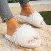 Fashion Autumn Winter Women Plush Slippers Fluffy Light Flip Flops Home Open Toes Living Room Shoes Fashion Sexy Slides Pantuflas Mujer