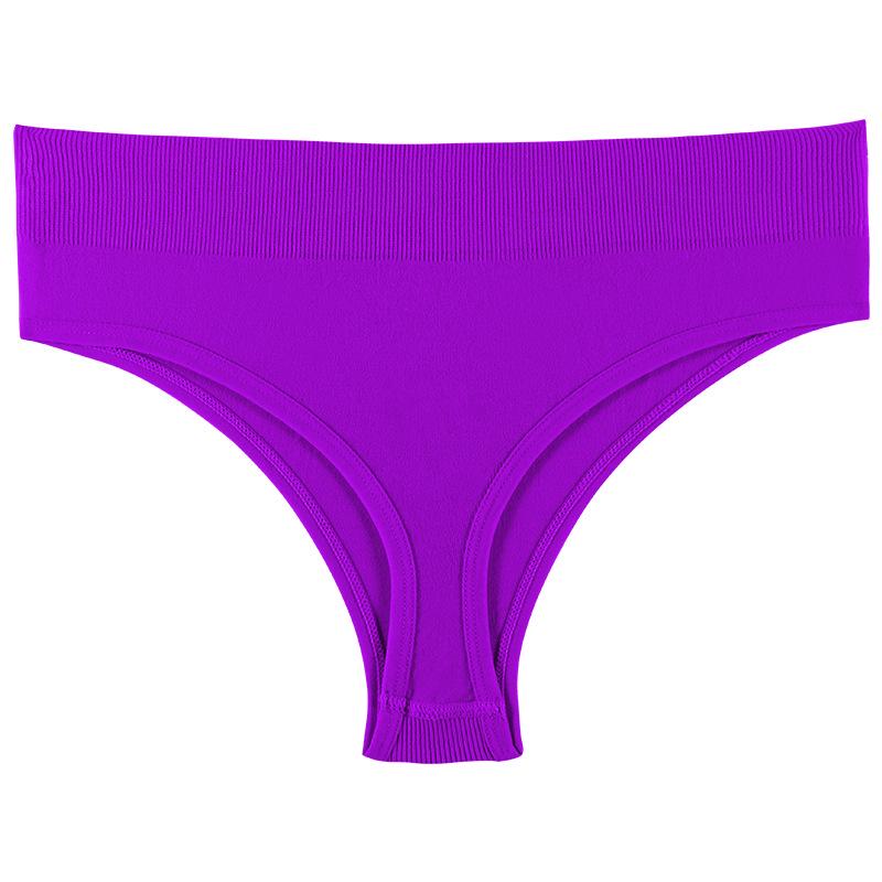 Seamless Mid-Waist T-Back Underwear: Sexy, Invisible, Solid Color, Comfortable for Sports