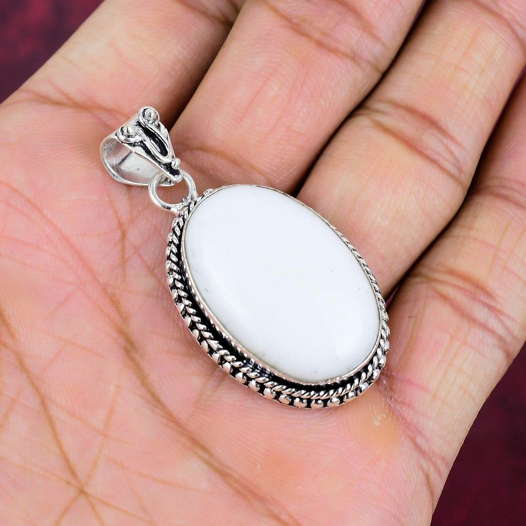 Белый коралловый кулон из стерлингового серебра 925 пробы, ювелирные изделия с подвеской из драгоценных камней ручной работы, подарки для жены, абсолютно новый кулон