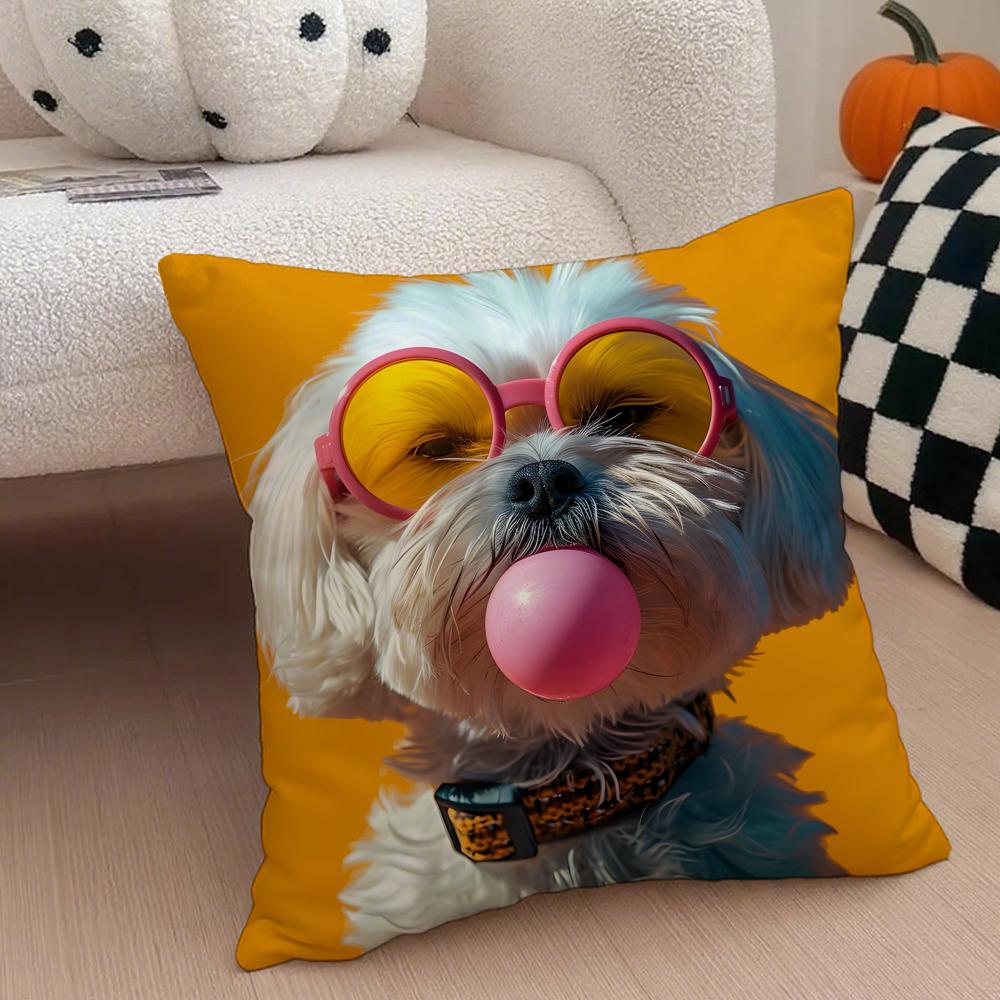 Cute Colorful Art Animal Bubble Fashion Tiger Cushion Cover Throw Pillow Cover Hidden Button Durable Polyester Chair Cushion
