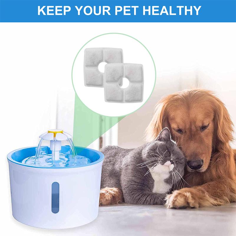 4/6/8/12 Pcs Cat Water Fountain Triple Filtration Dog Drinking Fountain Filter Square 125mm Pet Water Dispenser Filter