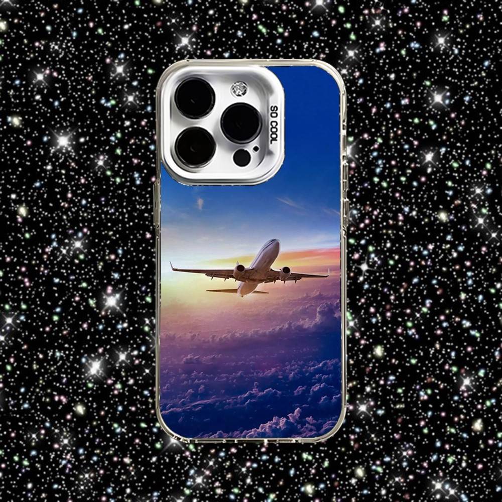 Чехол для телефона с изображением самолета для iPhone 16,15,14,13,12,11,Pro,XS,Max,Plus,Mini,SE Белый Конфетный Матовый Ударопрочный Чехол