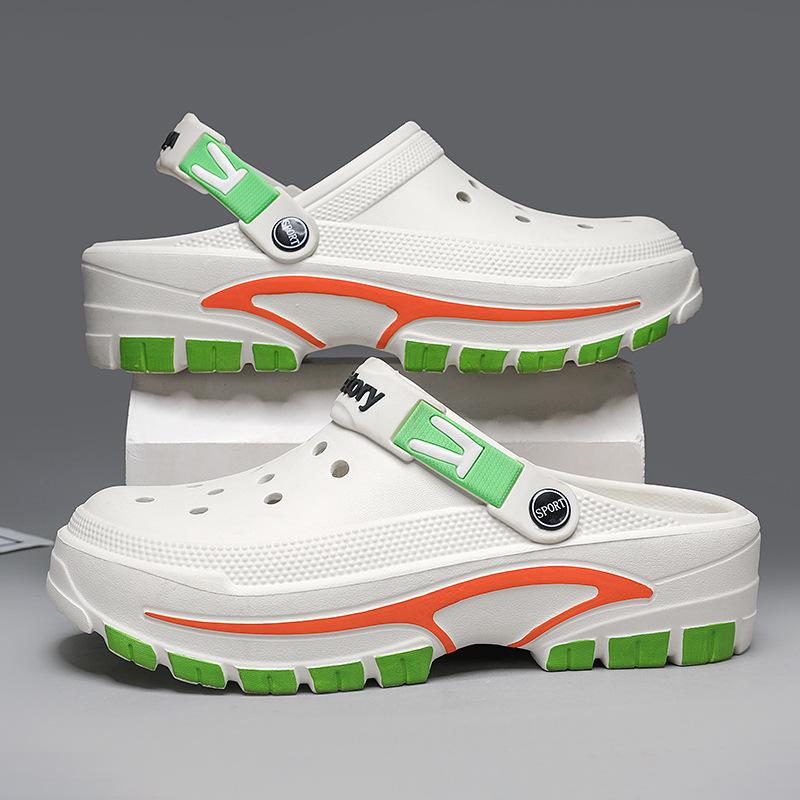 Мужские летние сандалии-дырки, универсальные, мужские пляжные туфли, повседневные дышащие полузакрытые прохладные тапочки для мужчин