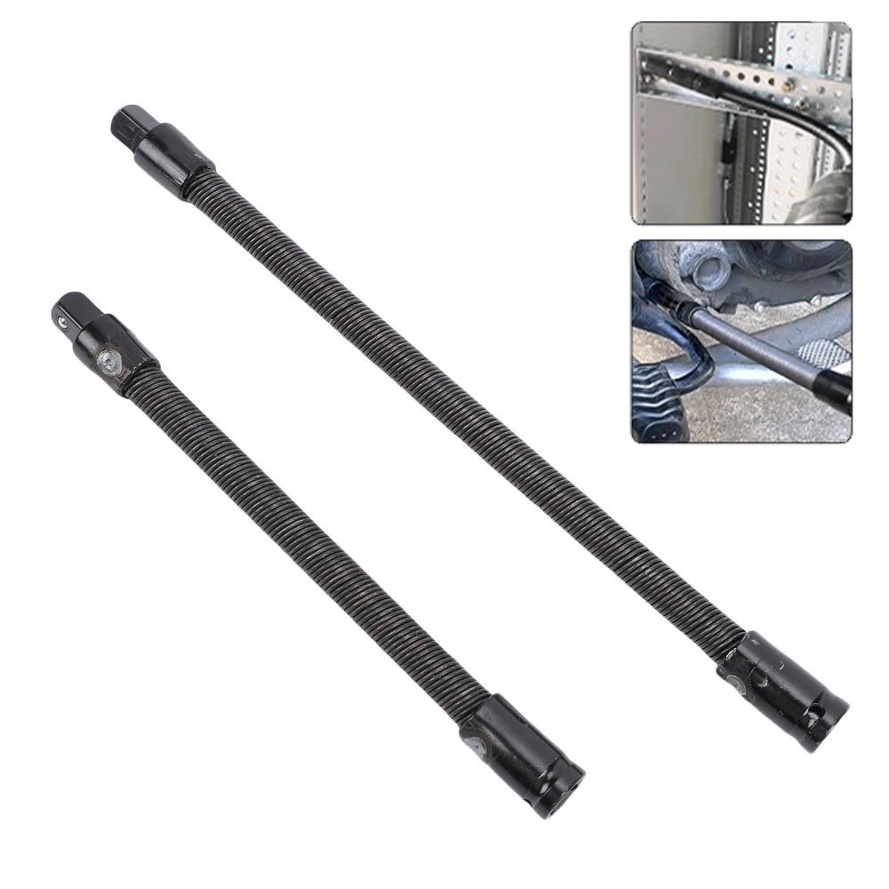 2pcs Spring Steel Bendable Socket Extender Flex Reach Tool  Industrial Mechanical Projects