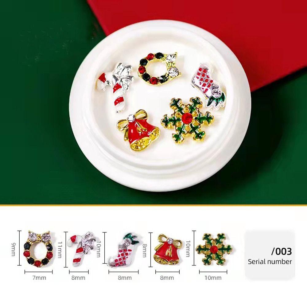 Elk Santa Claus 3D Rhinestones Manicure Accessories Christmas Nail Art Decorations Jewelry Tools