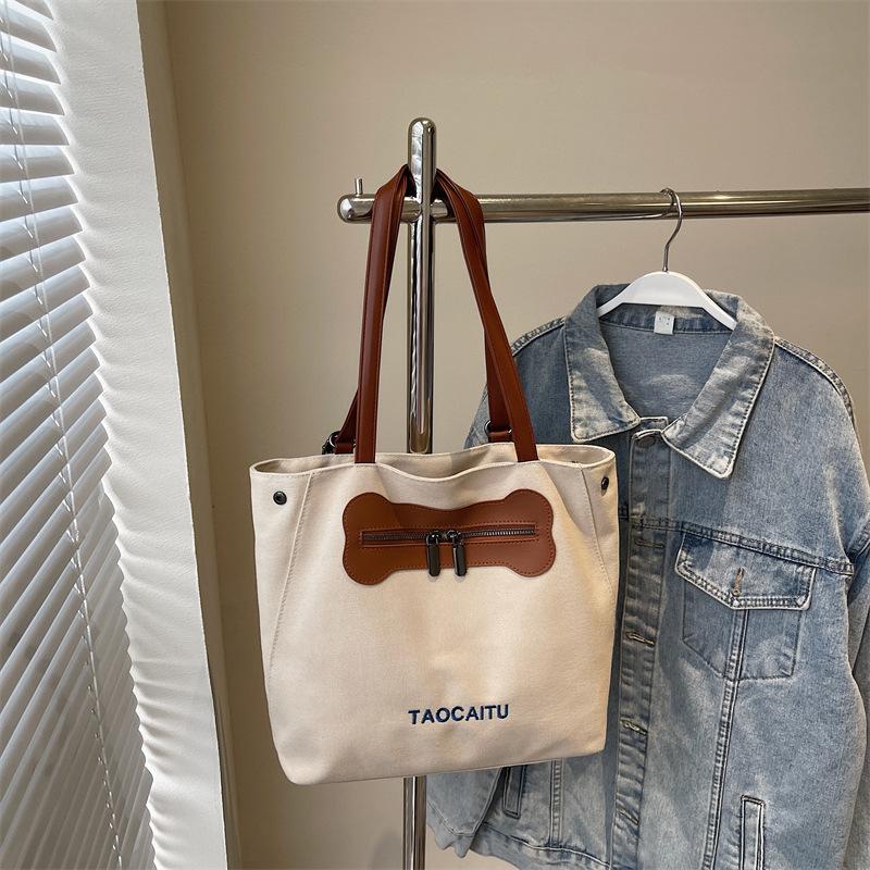 Холщовая сумка женская большой вместимости новая летняя универсальная на плечо сумка-тоут многофункциональный повседневный рюкзак