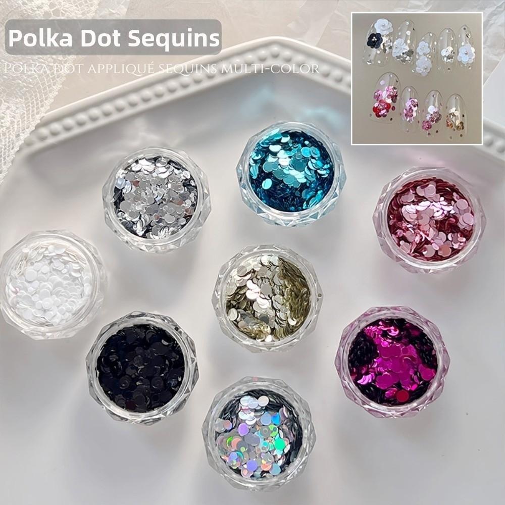 Mini Round Polka Dot Glitter Nail Art Decorations DIY Round Sequined Patchwork Nail Art  Salon Use
