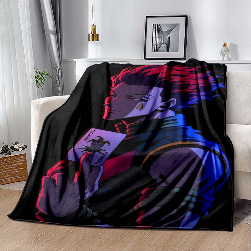 H-Hunter x Hunter Anime Print Flannel Blanket Ultra Soft Warm Throw For Bedroom Living Room Indoor Home Decor Holiday Gift