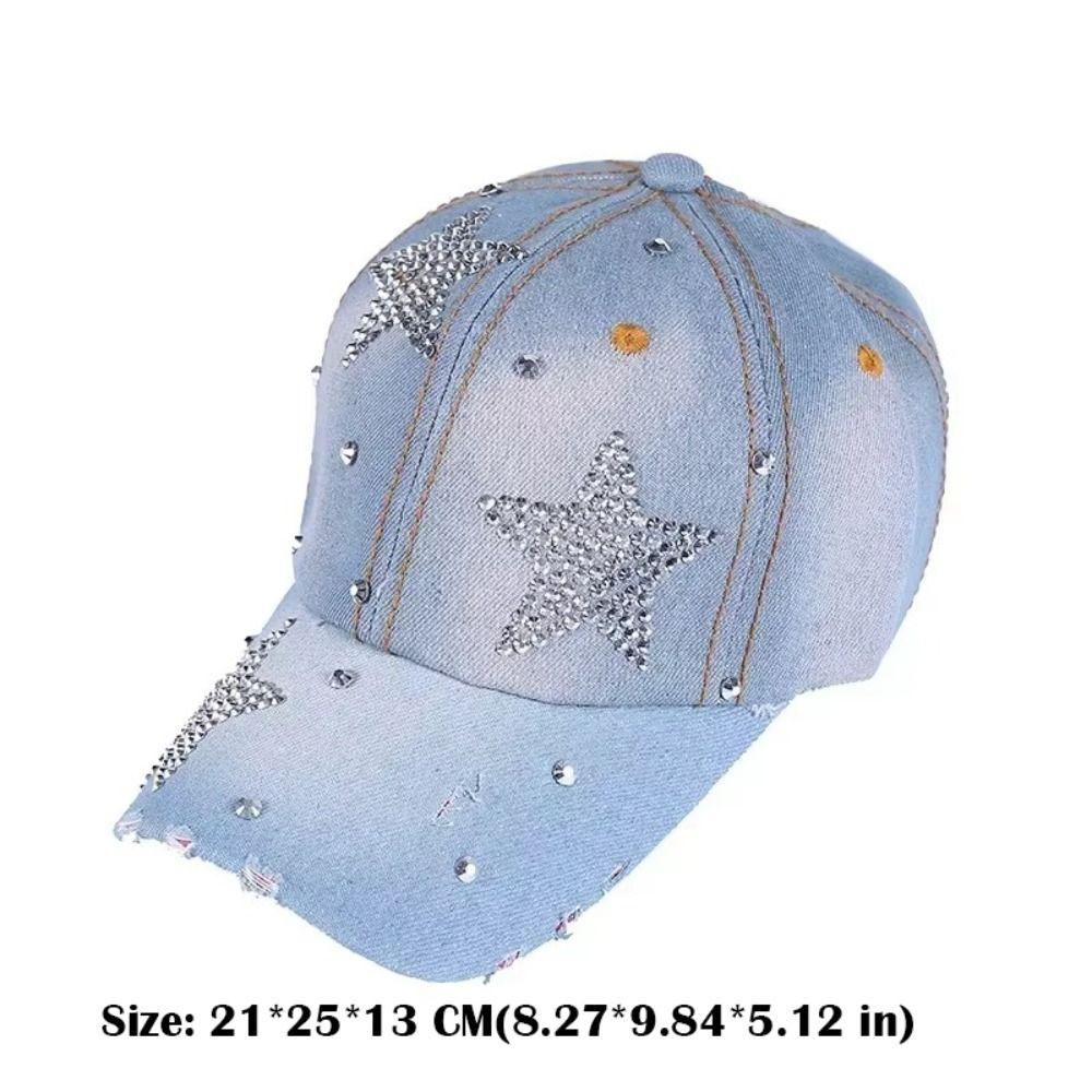 Adjustable Rhinestone Baseball Cap Curved Brim Duck Tongue Hat 2025 Sequins Sports Hat