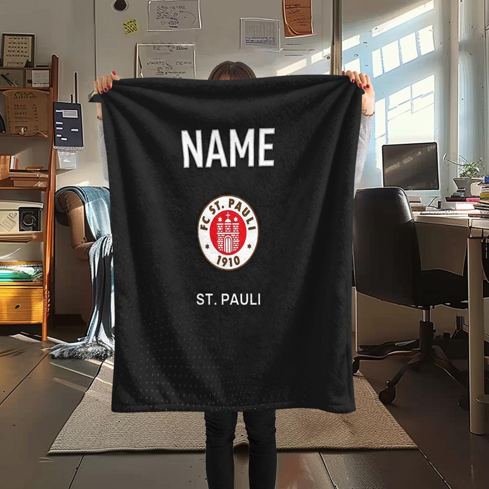 Custom Name FC St. PauliFlannel Blanket, High quality Comfortable for All Seasons, Home Decor, Warmth and Comfort