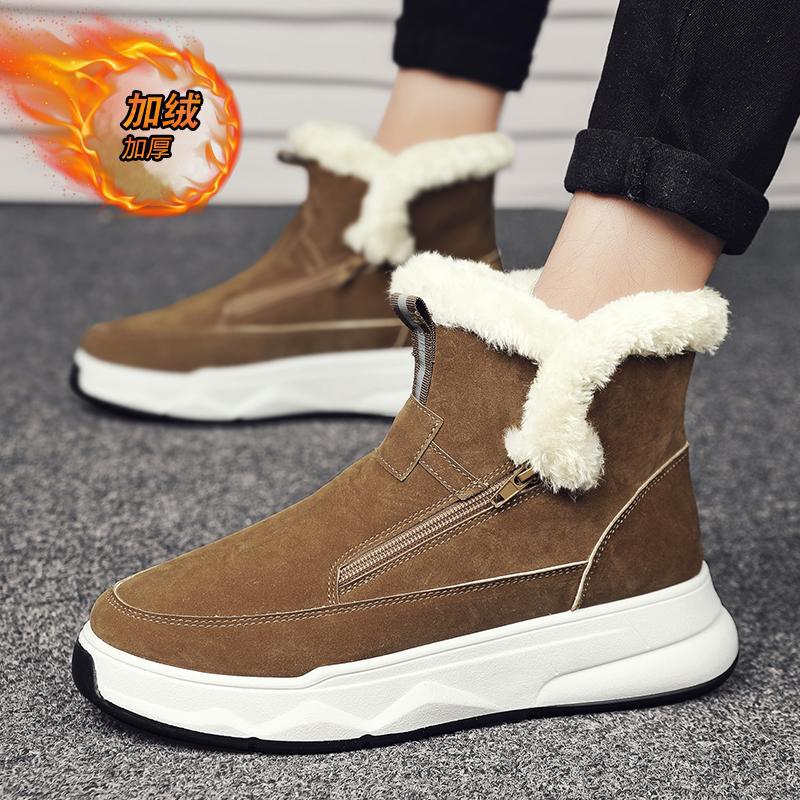 2025 New Fashion Trend Versatile Men's Teen Winter Snow Boots Thickened Warm Cotton Boots High Top Boots