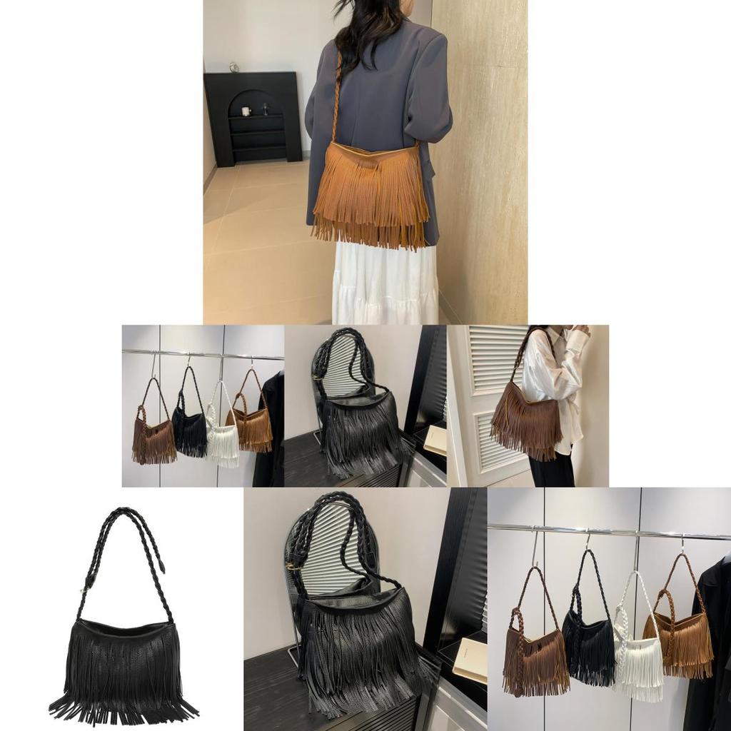 Spacious Trendy Fringed Womens Bag Stylish Korean Design For Summer 2024 Versatile Shoulder And Crossbody Use