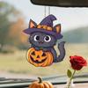 Halloween Car Rearview Mirror Charm Cartoon Bat/Cat/Ghost/Witch Acrylic Pendant 2D Flat Auto Interior Accessories for Cat Backpack Phone