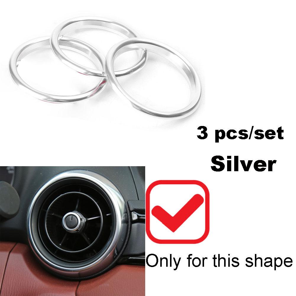 Car AC Air Outlet Conditioning Vent Decoration Central Inner Cover Ring Trim Decoration for Mazda MX5 Mazda 2 CX3 MX-5 RF