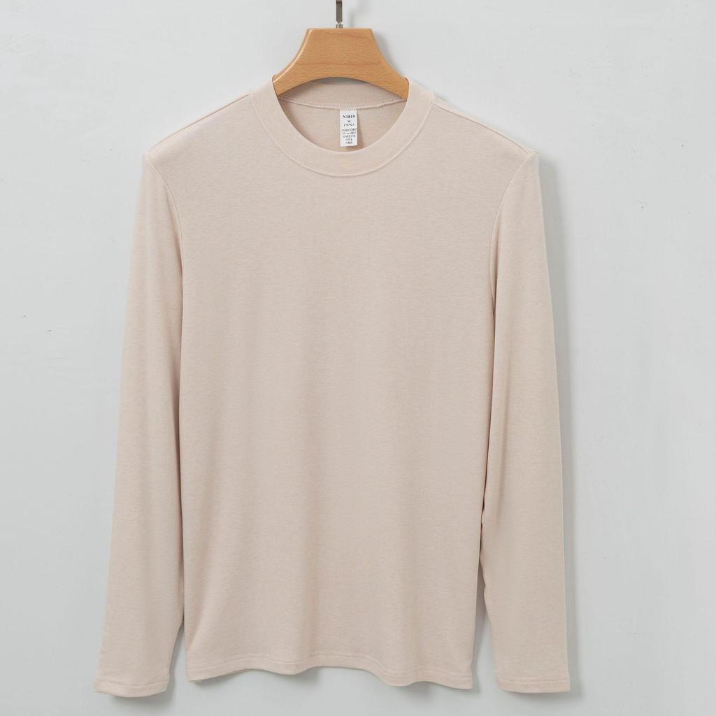 Men's Luxury Wool-Silk Thermal Round Neck Shirt for Autumn & Winter