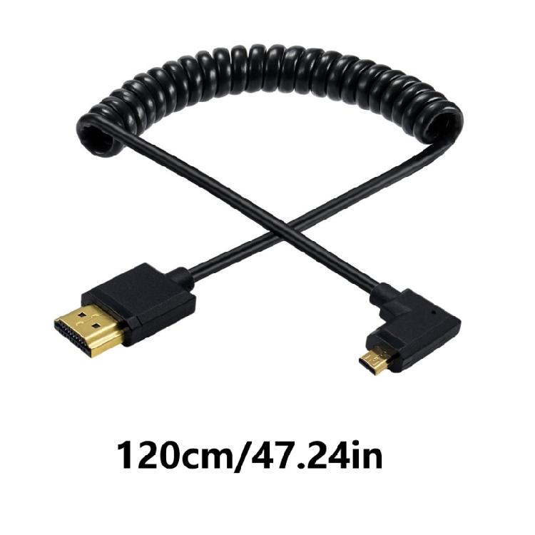 10.2Gbps Micros HDMIs to HDMIs Male Cable with Gold Plate Connectors for Superior Signal Performances and Durability
