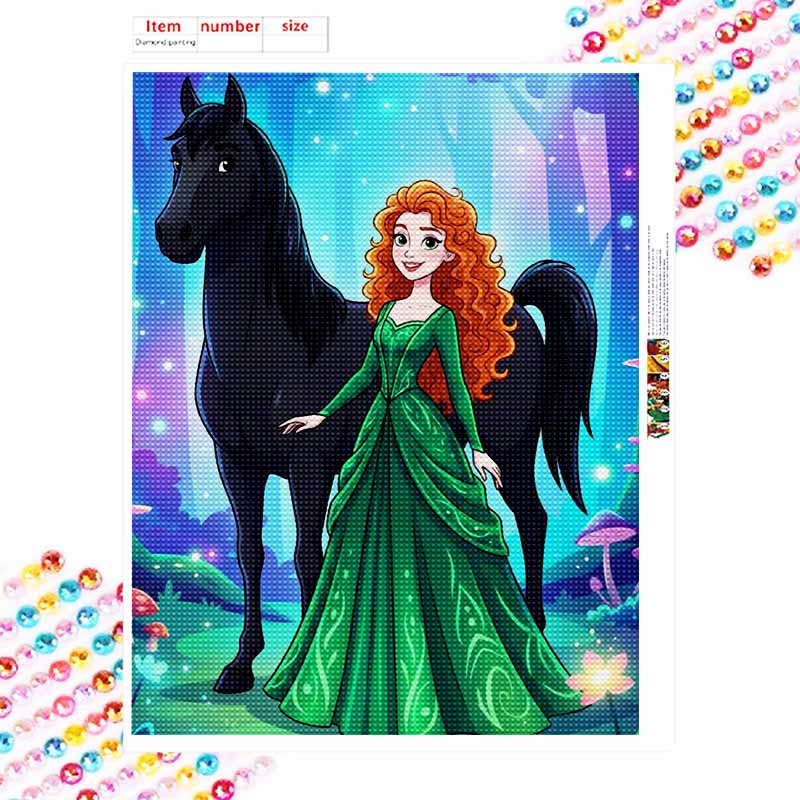Disney Набор для алмазной мозаики Стиль Принцесса и Черная Лошадь Декор для дома Поделка Идеальная Идея для Подарка Алмазное Искусство