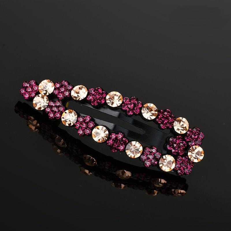 2Pcs Hair Clip Women Hair Jewelry Rhinestone Hairpins Headwear Hair Accessories Shiny Crystal