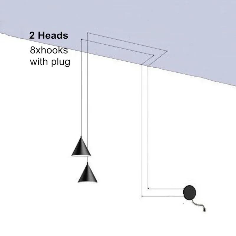 Nordic Minimalist Bedside Line Геометрическая люстра Личность DIY Modern About Спальня Декор Бар Однорожковая Маленькая люстра